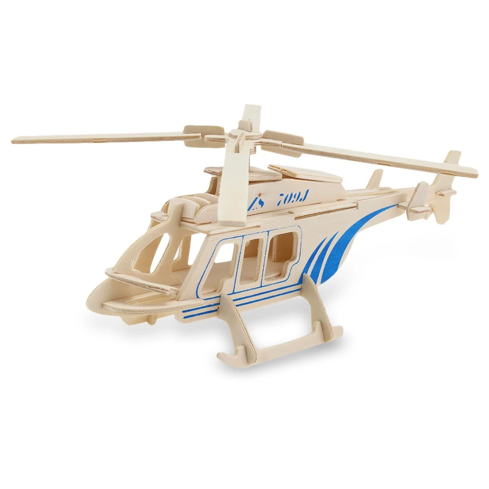 SEALAND Wooden WP 122 Puzzles Wooden 3D Aircraft Helicopter Model Simulation Construction Kit
