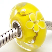 PJG908 стерлингового серебра S925 бусины из муранского стекла подходят для европейских шармов Браслет Подвески diy ювелирные изделия стеклянные бусины лэмпворк