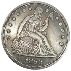 США 1853 лет реплики монет торговли доллар Сидящая свобода 1 доллар монеты подарок личности золотые монеты
