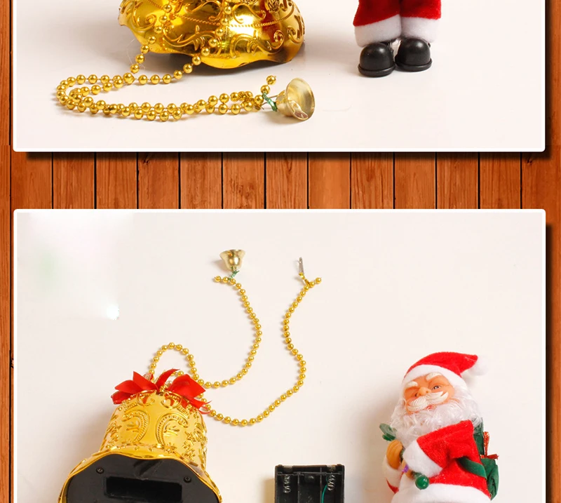 Санта Клаус звенящие колокольчики рождественские украшения Олдман восхождение на колокола Электрический звенящие колокольчики подвеской деко