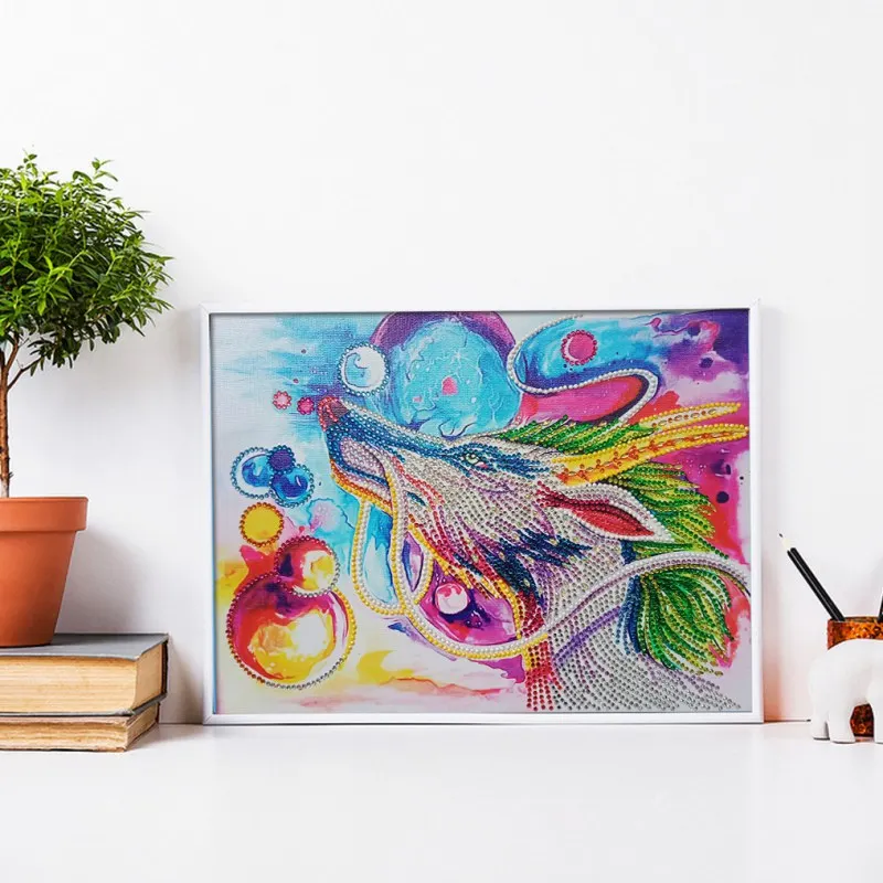 Череп животного 30x40 см цветной 5D DIY Алмазная картина специальной формы вышивка