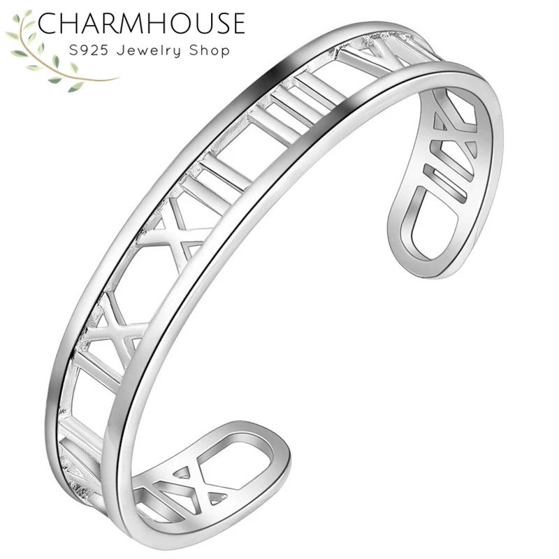 Женский браслет CharmHouse из серебра 925 пробы с римскими манжетами женский