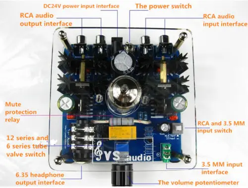 Mini Class A 12AU7 Vacuum Tube Multi Hybrid Headphone Amplifier Stereo Pre Amp Class A Amplifier With Audiophile Performance 