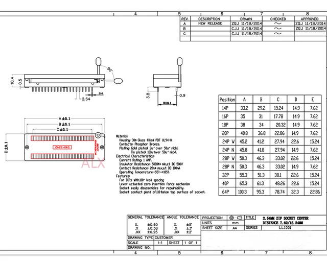 2 Zoccoli ZIF Per IC Test - Presa A 40 Pin Con Leva, Per Programmazione E Rimozione Chip - Foto 11