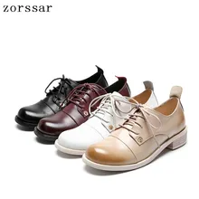 Оксфорды из натуральной кожи; женская обувь на плоской подошве; коллекция года; модная женская обувь; повседневные Мокасины; лоферы; женская обувь; sapatilhas zapatos mujer