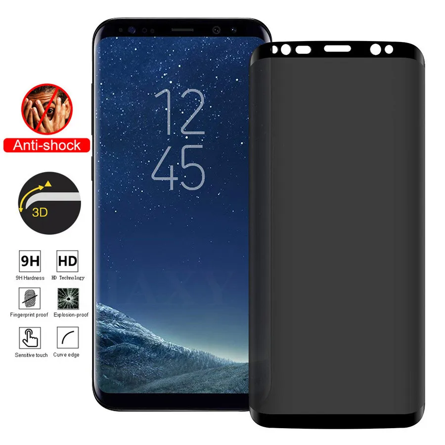 3D изогнутое антишпионское закаленное стекло для Samsung Galaxy Note 9 Защитная пленка