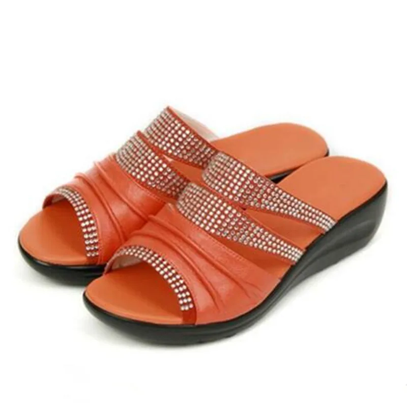 Full genuine Leather shoes sandals women slippers 2016 large size new summer slippers fashion sandals Rhinestone women sandals Full genuine Leather shoes sandals women slippers 2016 large size new summer slippers fashion sandals Rhinestone women sandals