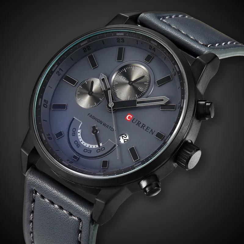 

2018 Curren Brand Mens Watches Men's Fashion Casual Sport Analog Quartz Watch Waterproof Leather Male Clock Relogio Masculino