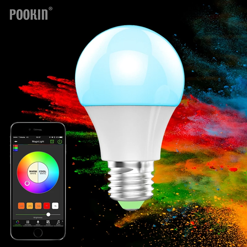 

NEW AC100-264V 4.5W WIFI LED Bulb Control The Smart Light By App Remote Control Dimmable Lamp Light