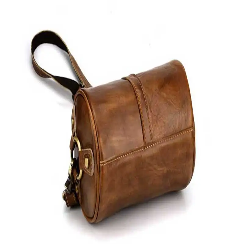 

New Korean fashion retro small leather bag hand-polished lady bag personality leisure cylinder bag