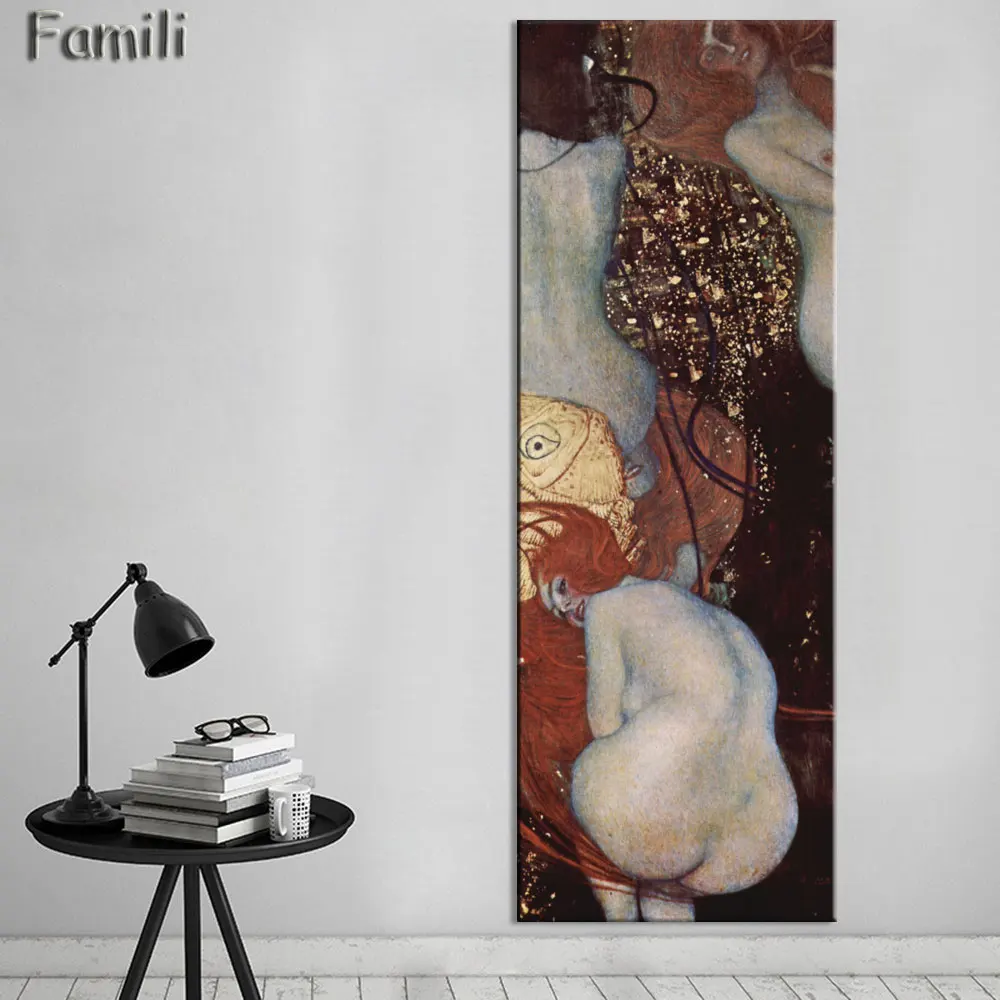 Картина маслом для женщин Quadros Gustav Klimt Monster напечатанная на холсте настенная