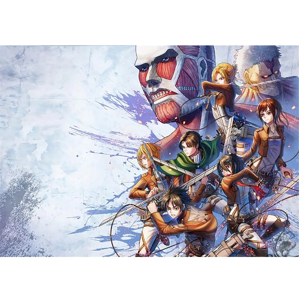 

Embroidery 5D DIY Diamond Anime Attack on Titan Picture Home Decor Painting Full Square Drill Cross Stitch Wall Sticker Handmade