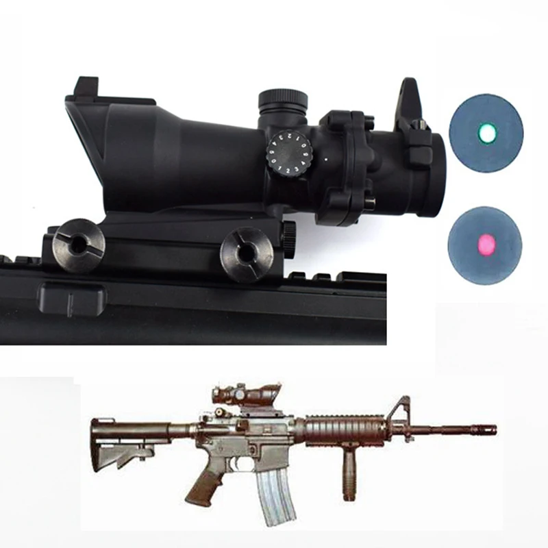 

Optics Sight ACOG 1X32 Red Green Dot Rifle Scope Tactical Riflescope For Hunting Shooting 20mm Weaver Rail Rifle Scope Air Gun