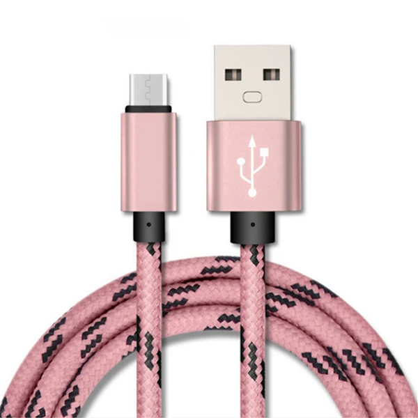 AIFFECT Micro USB Cable 2A Fast Charging Cable Nylon USB Data Cable for Android Mobile Phone Cables Strong Metal Charger Cord 06