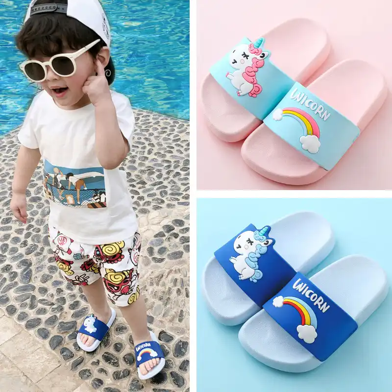 boys rainbow flip flops