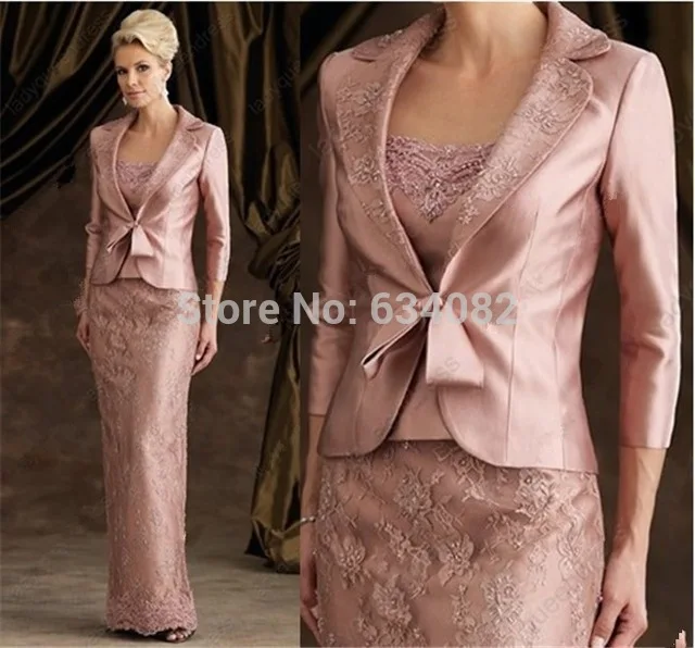 

Elegant 2019 Mother Of The Bride Dresses Sheath Lace Beaded With Jacket Long Wedding Party Dresses Mother Dresses For Wedding