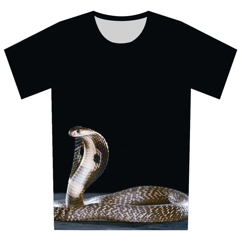 Baru 2018 Musim Panas Anak Anak Gaya Punk 3D T Shirt Tengkorak Ular