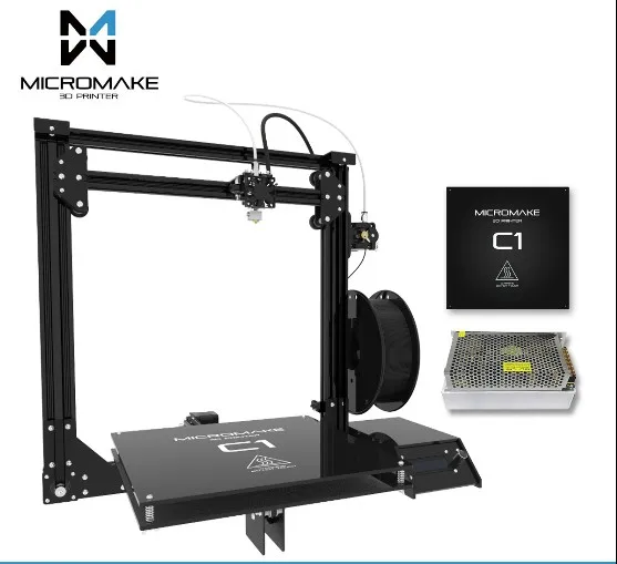 Micromake 3D-принтеры металлический корпус с подогревом C1 с h-образной botxz Структура широкоформатной печати Размеры 245*245*260 мм DIY Kit