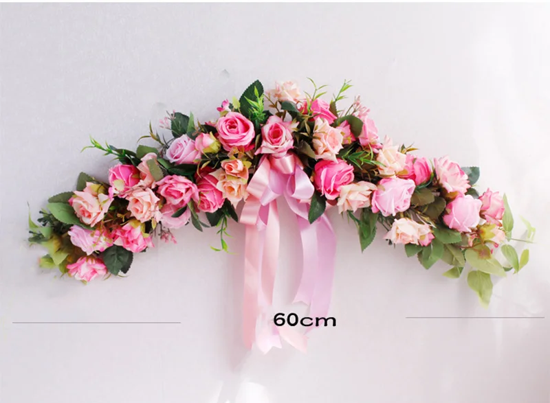 Flone Artificial Flower Garland Rose Peony Flowers Garland Lintel Wall Decorative Flower Door Wreath For Wedding Home Decoration (6)
