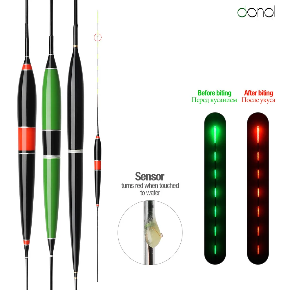  DONQL Luminous Smart LED Fishing Float High Sensitivity Alarm Fish Bite Color Change Electronic Buo - 33047865210