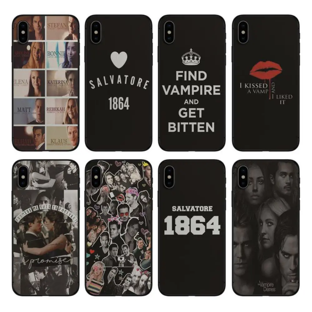 

OUTMIX The Vampire Diaries Soft Silicone Cover Case For iPhone 5 SE XSmax 6 6S PLUS X XS 7 8 XR Phone case