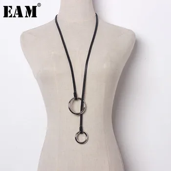 

[EAM] High Quality 2020 Spring Fashion New Simple Personality Bicyclic Clavicle Chain Sweet Temperament Necklace Women' LA355