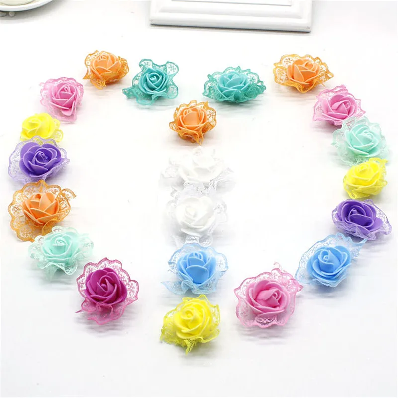 VINAMIT 30 Pieces Foam Lace Rose Artificial Flower For Wedding Decoration DIY Crown Of Decorative Flowers False Flowers VINAMIT 30 Pieces Foam Lace Rose Artificial Flower For Wedding Decoration DIY Crown Of Decorative Flowers False Flowers