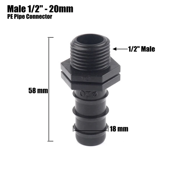 Male 1l2 Inch-20mm