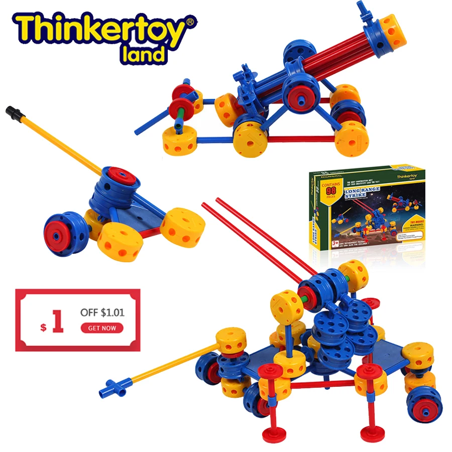 

Thinkertoy Land 98 PCS Military Building Blocks Bricks Set Tank Cannon Model Kids Creative Educational Blocks Toys For Boys Gift