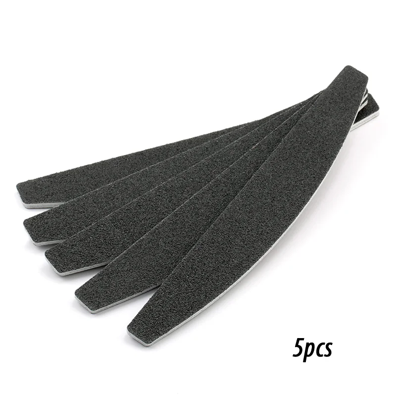 5 шт/лот профессиональная пилка для ногтей 100/180 наждачная бумага двусторонний шлифовальный буфер черный для УФ гель-лака пилки для ногтей Маникюрный Инструмент - Цвет: Black