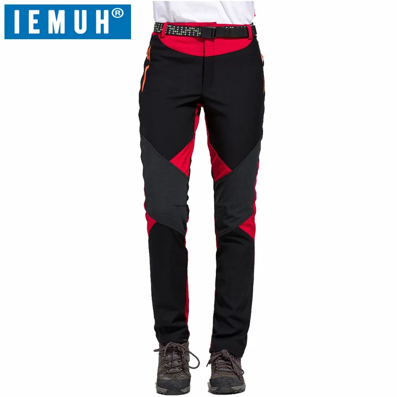 IEMUH marca mujer invierno polar Softshell pantalones térmicos ropa deportiva al aire libre senderismo esquí Camping pantalones femeninos