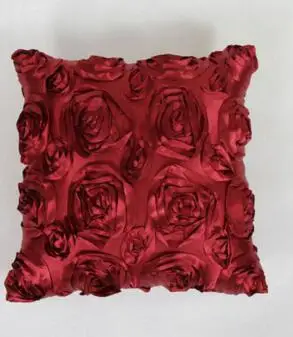 1 пара 40x40 см 3D розовый чехол для подушки с цветочным принтом Свадебные Спальня подарок чехол для подушки без наполнителя Hotel - Цвет: Бургундия
