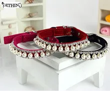 ETHIN New Diamond Dog Pet Collar Puppy Collars Cat Accessories Rhinestone With Buckle Personalized Pearl Necklace For Pet Dogs