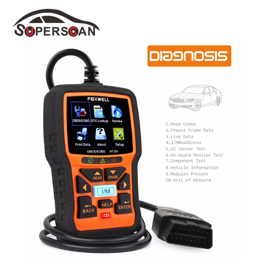 Foxwell Nt301 Escáner Coche Herramientas Automotrices Obd2 Foxwell Nt301 Escáner Coche Herramientas Automotrices Obd2