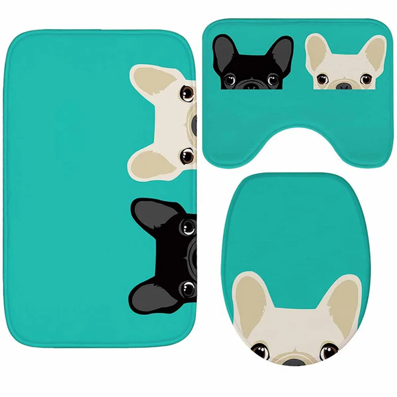 

3-Piece Set Memory Foam Cartoon Animals Carpet Soft Anti-Slip Absorbent Bathroom Rug Mat Toilet Tub Shower and Washroom