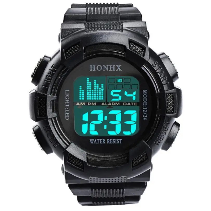 

Fast Sending Mens Stainless Steel LED Digital Date Alarm Waterproof Sports Army Quartz Watch Bracelet Gift Drop Shipping l810