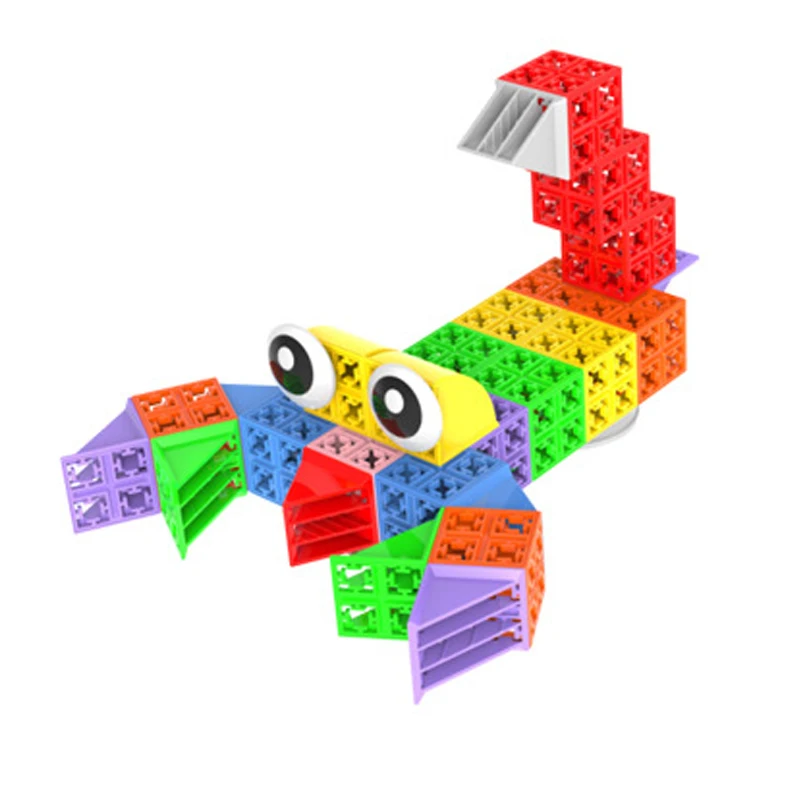 Kids Plastic Cube Building Blocks Educational Toys For Children 3D Creativity Construction Toy Baby DIY Design Funny Bricks