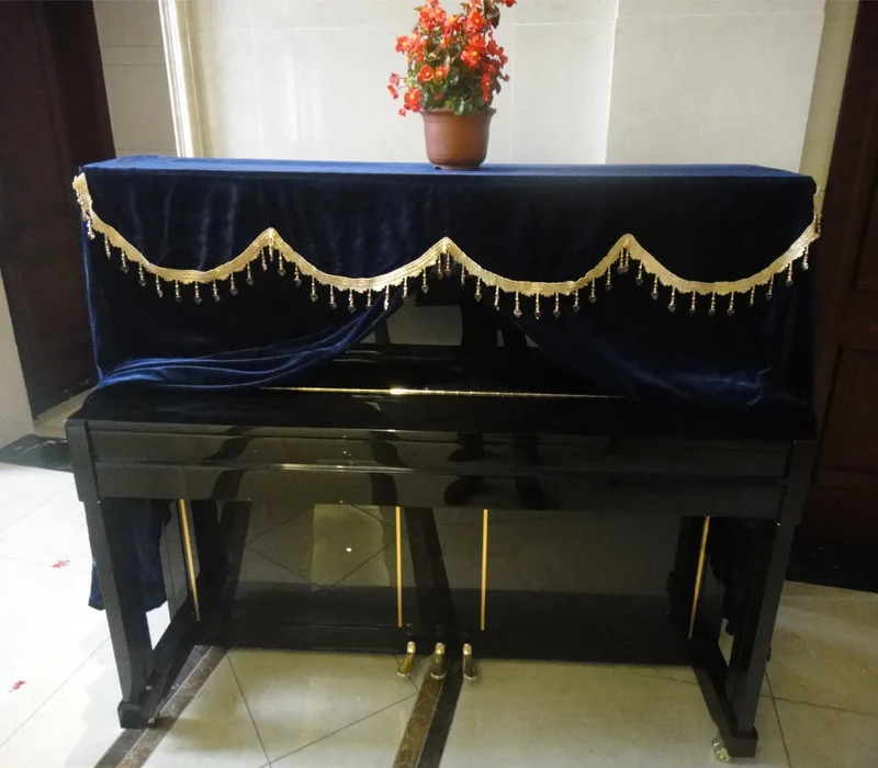 1 комплект Пылезащитная Высококачественная Золотая Бархатная чехол для пианино с крышкой стула KQ 007