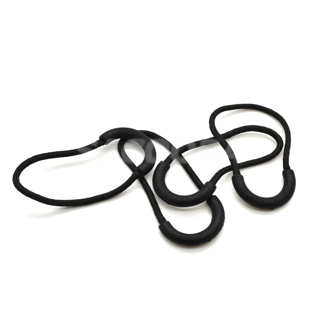 25pcs/pack Zipper Pulls Cord Rope Ends Lock Zip Clip Buckle Black For Paracord Accessories/ Backpack/Clothing