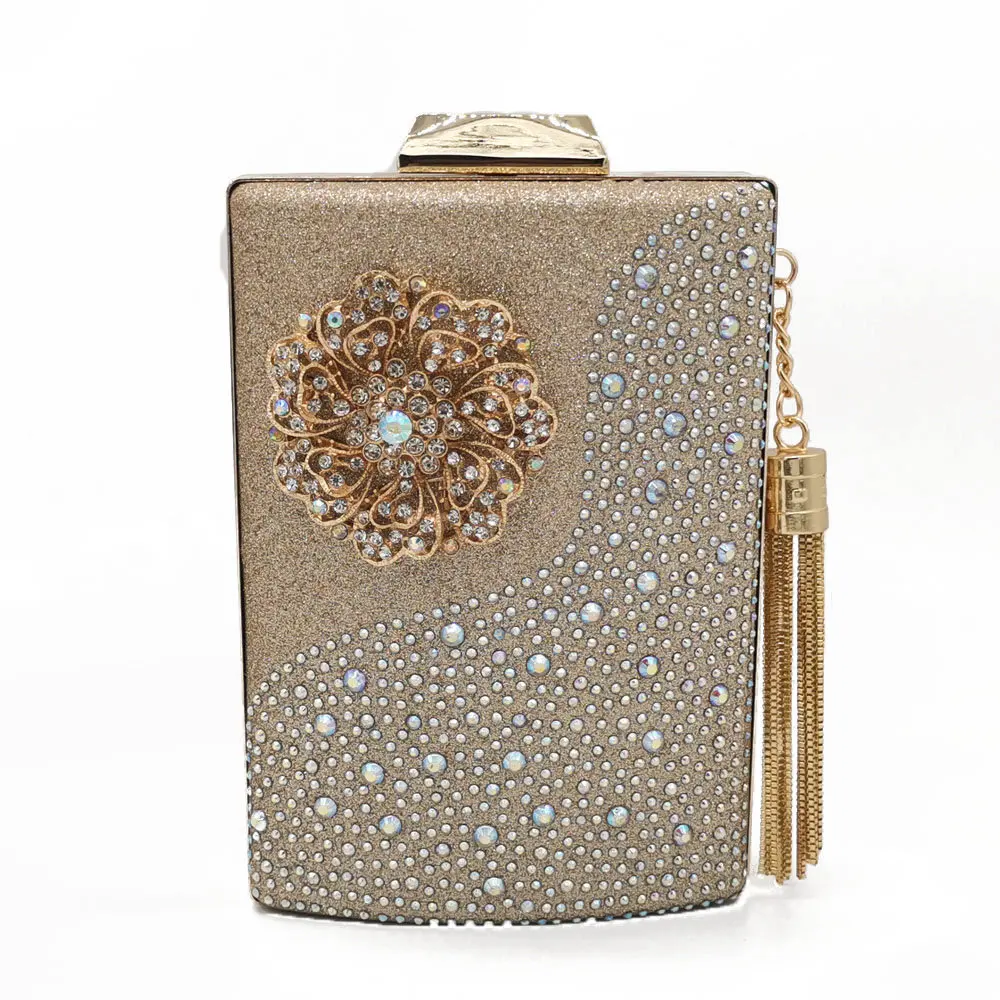 

2020 Womens Luxury Purse Floral Crystal Bucket Evening Clutch Bags Flower Bridal Handbag Wedding potli Bag
