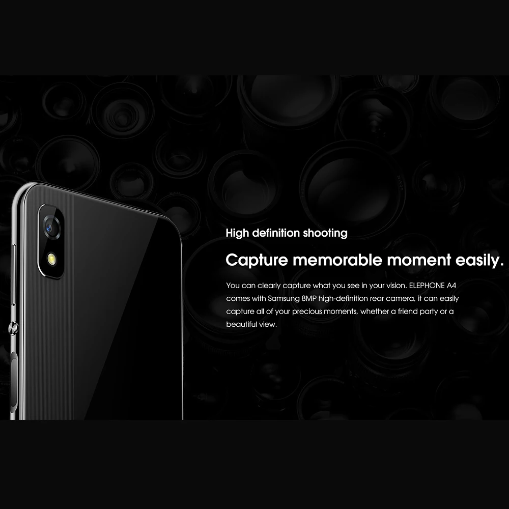 Elephone A4 4G Android 8,1 Face ID отпечатков пальцев 3+ 16 Гб разблокировать 5,8" 1440*720 P HD+ 18:9 Дисплей 13MP+ 5MP 8-, четыре ядра, смартфон с функцией отпечатков пальцев