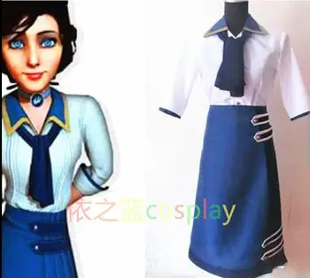 

2016 Bioshock Infinite 3 Elizabeth Cosplay Costume Uniform Top+skirt Custom Made
