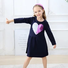 Jumping meter/платья для девочек с аппликацией единорога и блестками; Одежда для маленьких девочек; хлопковые детские платья для девочек; платье принцессы От 2 до 7 лет