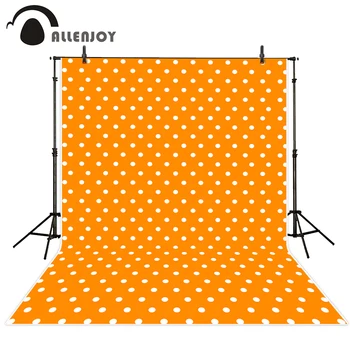 

Allenjoy photo background Halloween Orange background white dots halloween decoration candy bar the cloth photo backdrops vinyl
