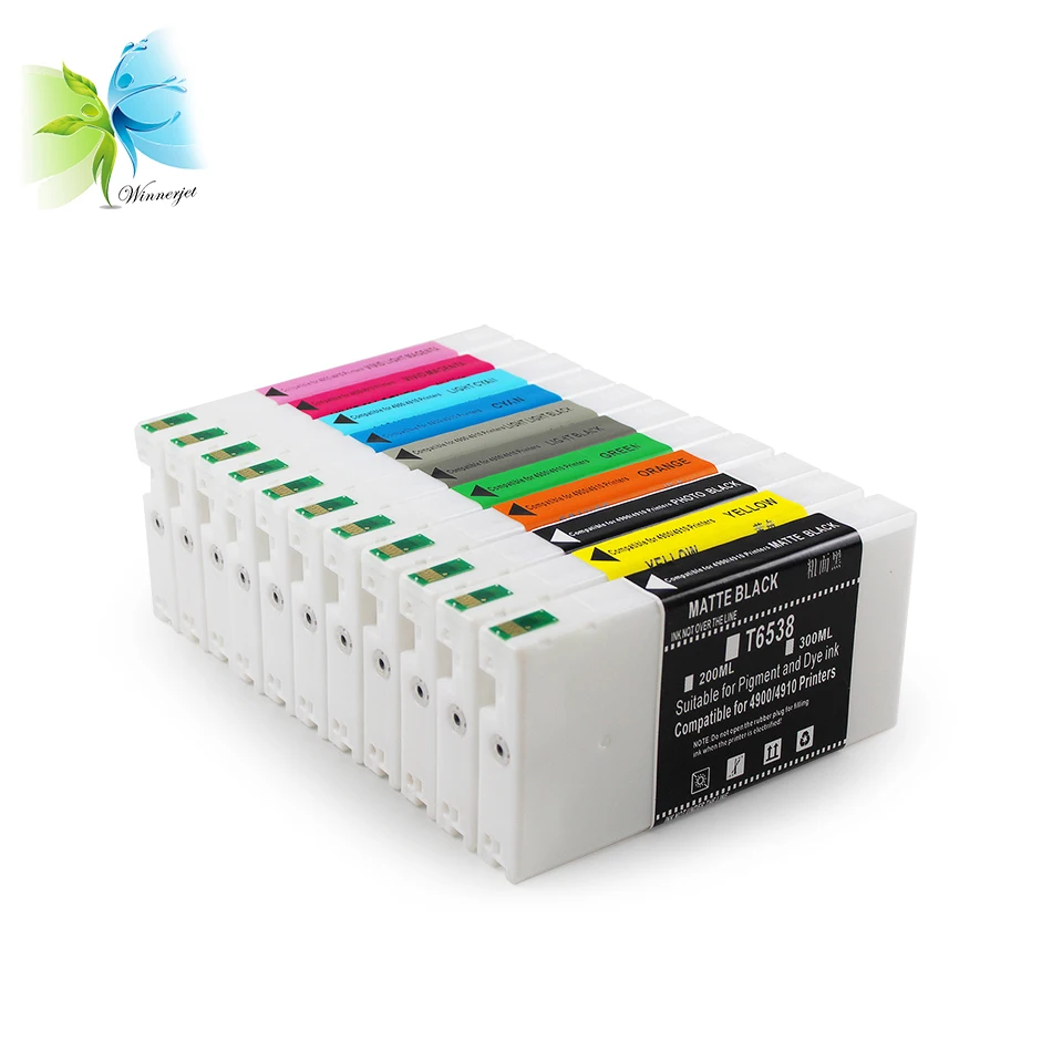 

WINNERJET T6531-T6539 T653A T653B Compatible Ink Cartridge With Bulk Pigment Ink For Epson 4900 4910 Printer