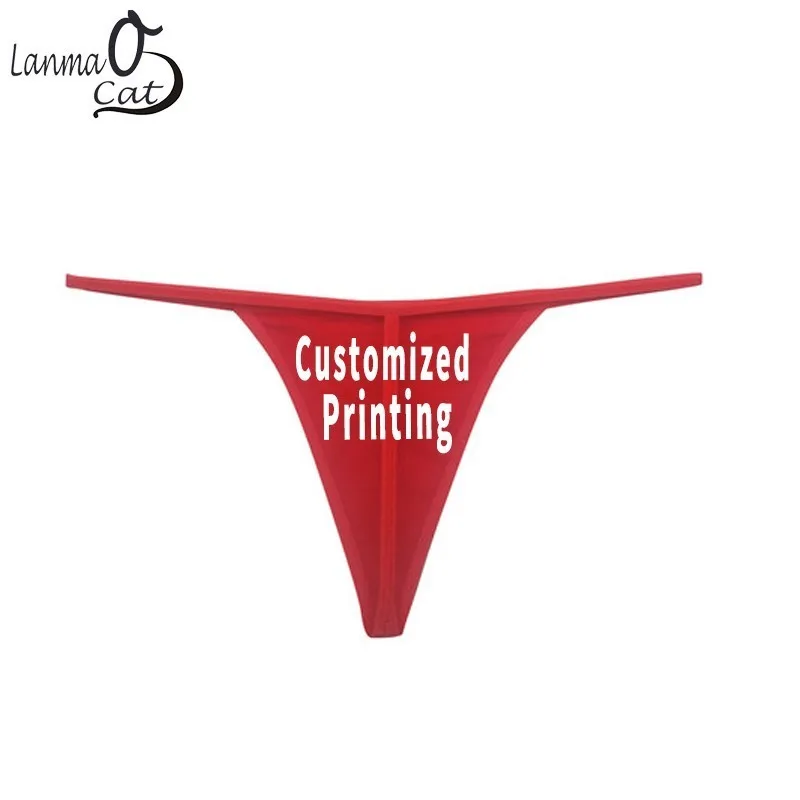 

Lanmaocat Female Cotton T Back Panties Customized G String Women Low Waist Thong Underwear Sexy Lingerie Plus Size Free Shipping