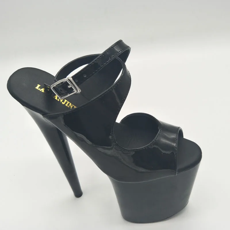 LAIJIANJINXIA/Новая Элегантная женская обувь свадебные туфли с украшением в виде кристаллов пикантные босоножки на высоком каблуке 20 см прозрачная пикантная Клубная обувь