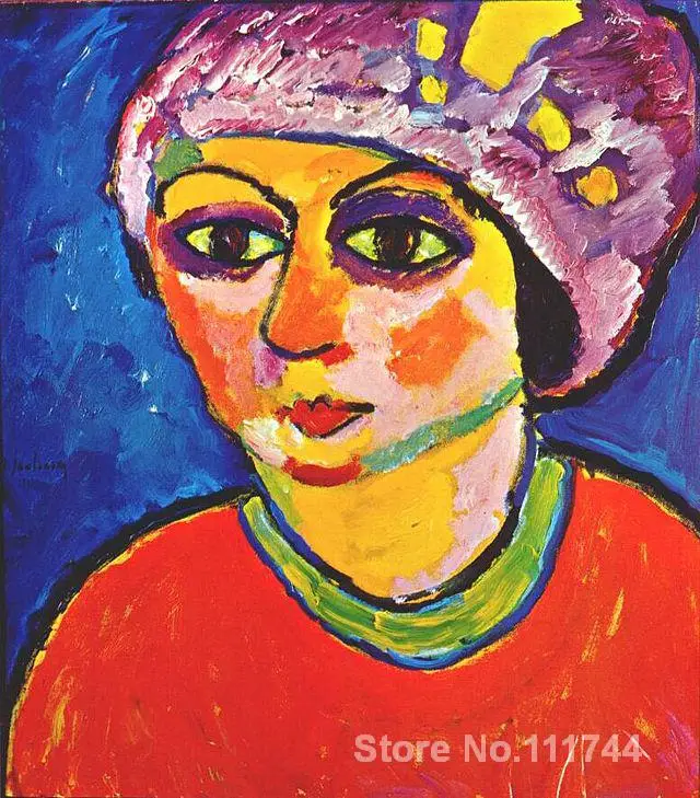 

abstract modern art painting Violet Turban Alexej Von Jawlensky High quality Hand painted