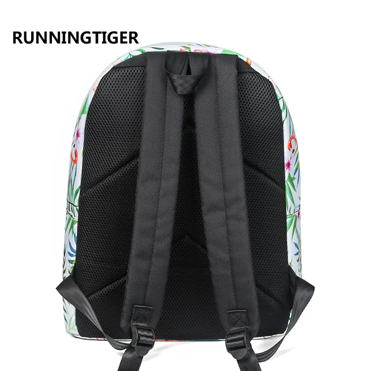 Runningtiger Новый Цветочный рюкзак Фламинго Цветочные школьные сумки для девочек