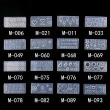 1 PC Beautiful Nail Art Silicone Mold 28 Designs Durable 3D Stereo Crystal Carving Mold Crystal Powder Carved Nail Art Tool